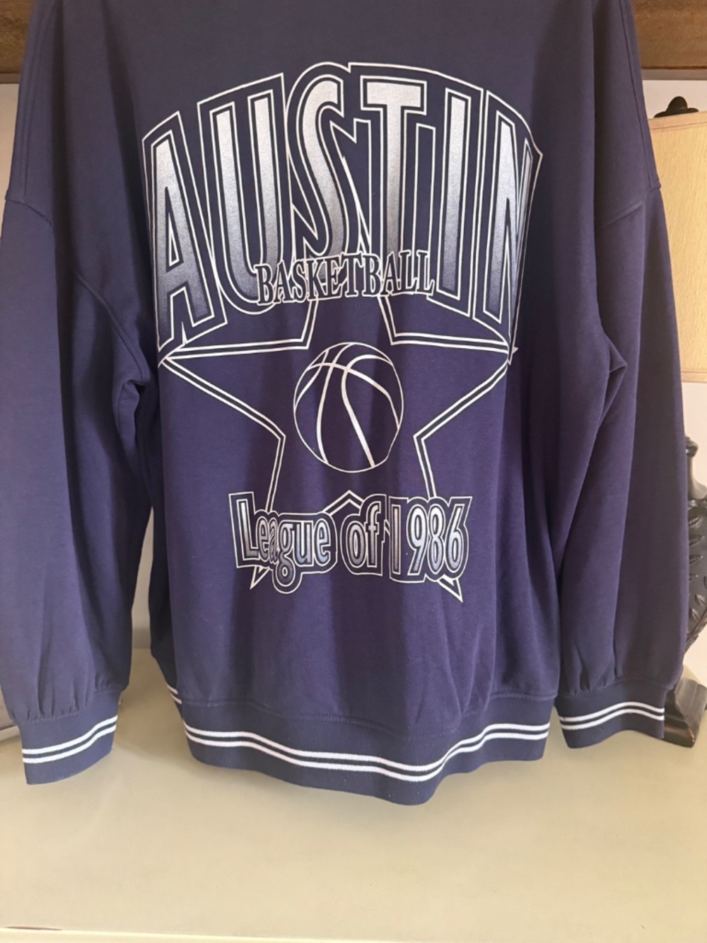 H&M Oversized Navy Blue Basketball Sweatshirt - Picture 3 of 5